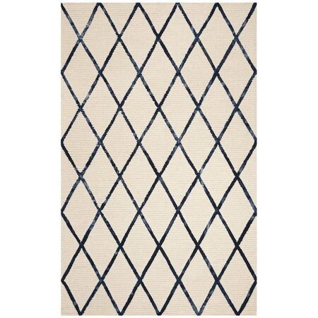 Safavieh 5 x 8 ft. Contemporary Blossom Hand Tufted Area Rug, Ivory and Navy BLM102N-5